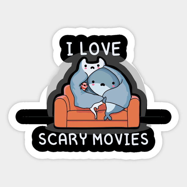 I love scary movies Sticker by wawawiwa